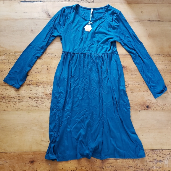 Pink Blush Long Sleeve Maternity Dress New! - Picture 2 of 5